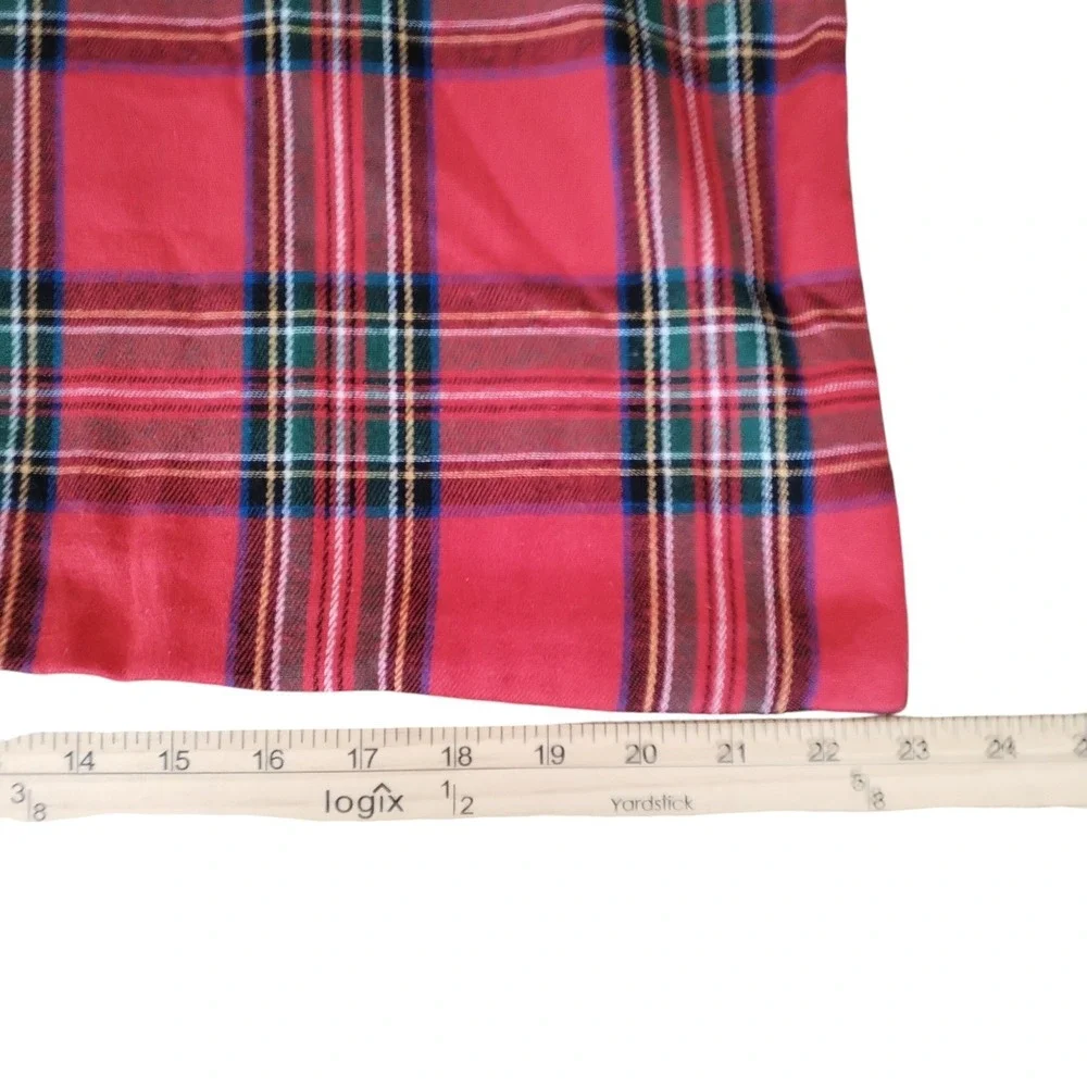 Set of 2 Red‎ Royal Stewart Tartan Plaid Pillowcases Standard Queen Christmas
